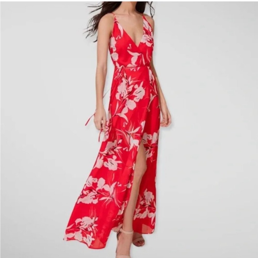 Yumi Kim Bay Breeze Red Floral Maxi Wrap Dress